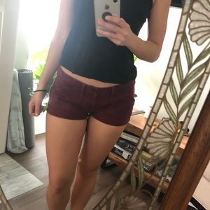 Hollister maroon shorts size 2